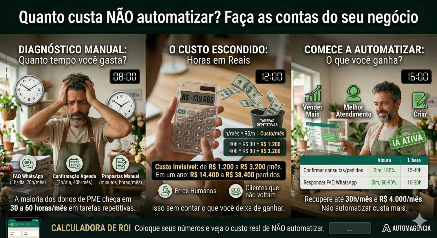 Quanto custa NÃO automatizar? Faça as contas do seu negócio