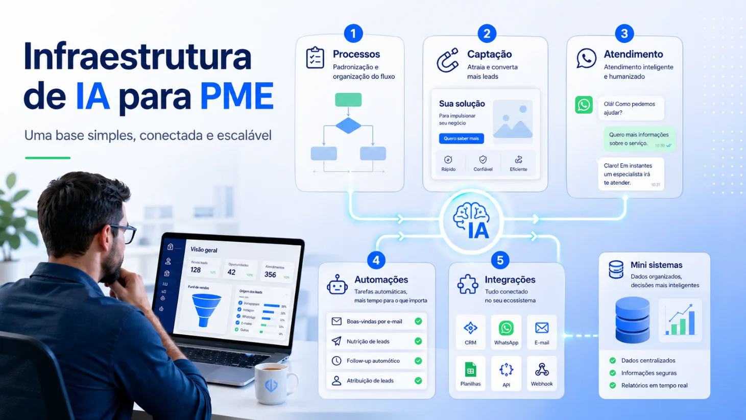 Infraestrutura de IA para PME: como montar uma base simples