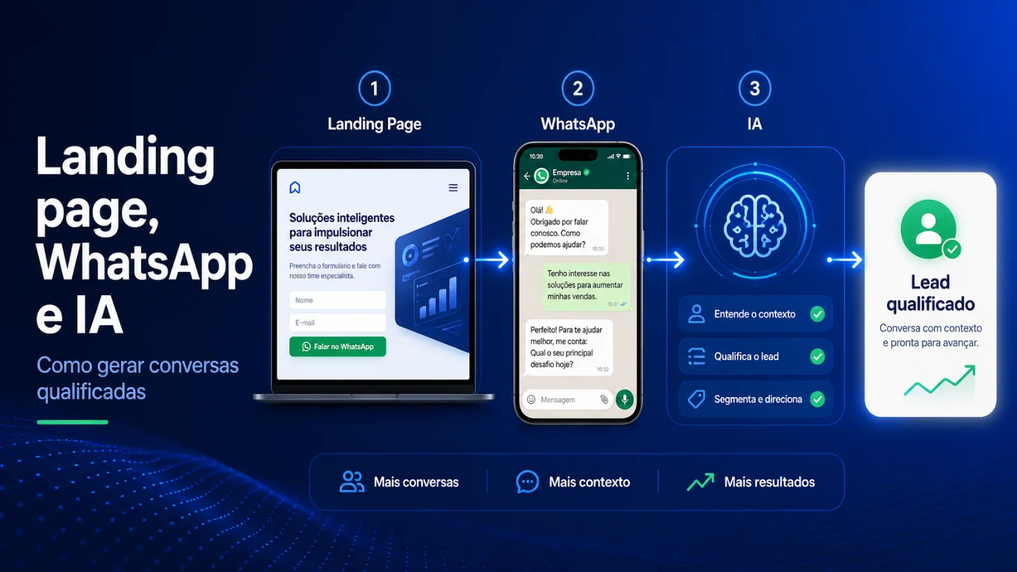 Landing Page, WhatsApp e IA gerar conversas qualificadas