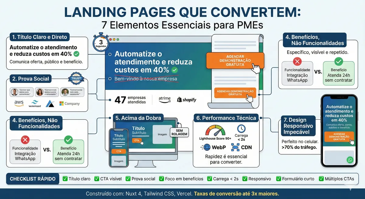 Landing Pages que Convertem: 7 Elementos Essenciais para PMEs